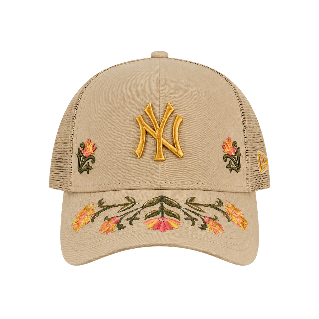 NEW ERA NEW YORK YANKEES MLB FLORAL 9FORTY A-FRAME TRUCKER SNAPBACK