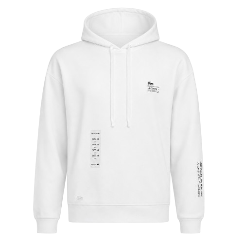 LACOSTE LOOSE FIT WHITE LONG-SLEEVE HOODIE